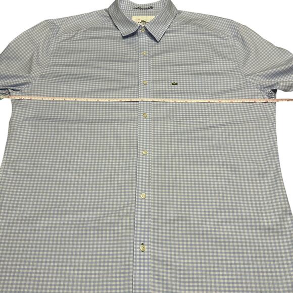 Lacoste Slim‎ Fit Men’s Gingham Button Up 46 XXL - Picture 12 of 13